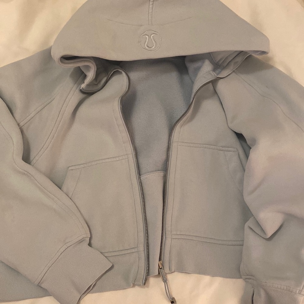 Lululemon Light Blue Full Zip Scuba, Hooded; M/L